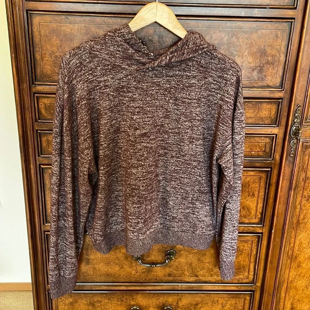 Gap woman’s maroon and grey long sleeve hooded sweatshirt